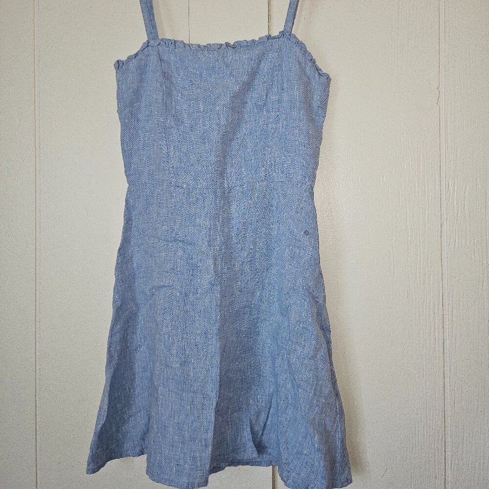 HONORINE Blue Linen Dress